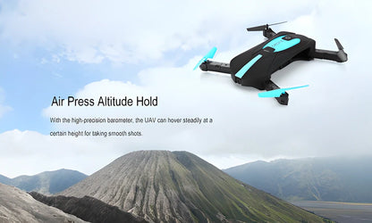 Compact and foldable RC drone with 720p camera, ideal for capturing aerial photos and videos
