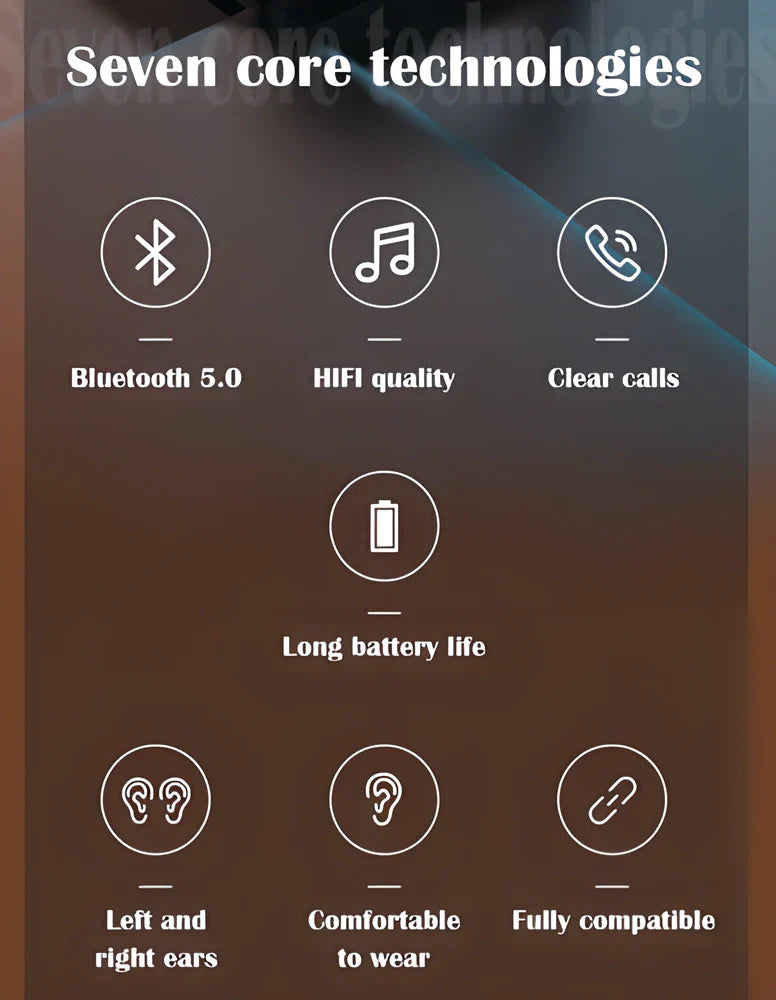 K20 Wireless Bluetooth 5.0 HiFi Earphones with Surround Sound and Noise Cancellation