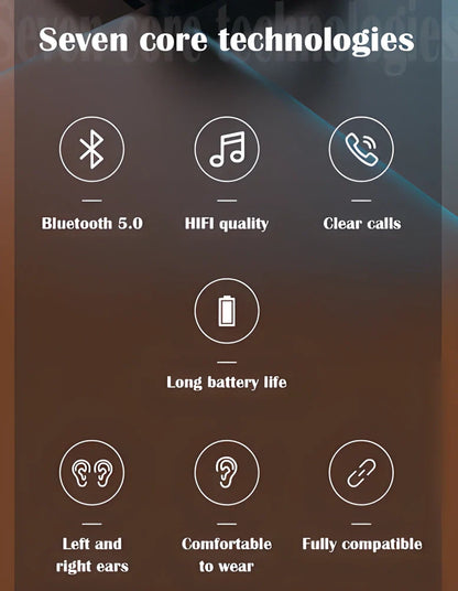 K20 Wireless Bluetooth 5.0 HiFi Earphones with Surround Sound and Noise Cancellation