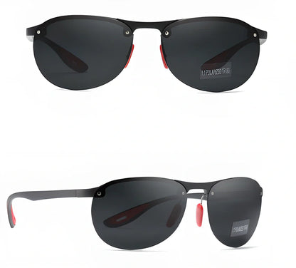 KDEAM polarised rimless sunglasses with flexible TR90 frames and shatter-resistant polycarbonate lenses