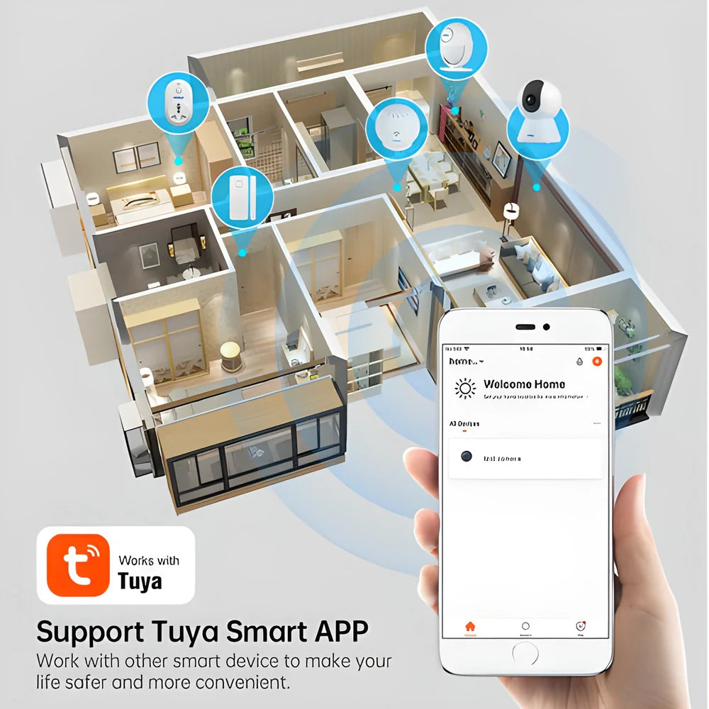 KERUI 1080P HD Wireless Indoor Smart Security Camera with 360-degree coverage, night vision, and intelligent motion detection