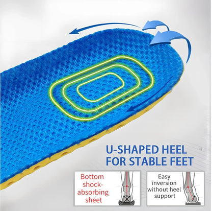 Premium Orthopedic Memory Foam Insoles with Breathable Honeycomb Design and Dual Shock Absorption for All-Day Comfort and Pain Relief