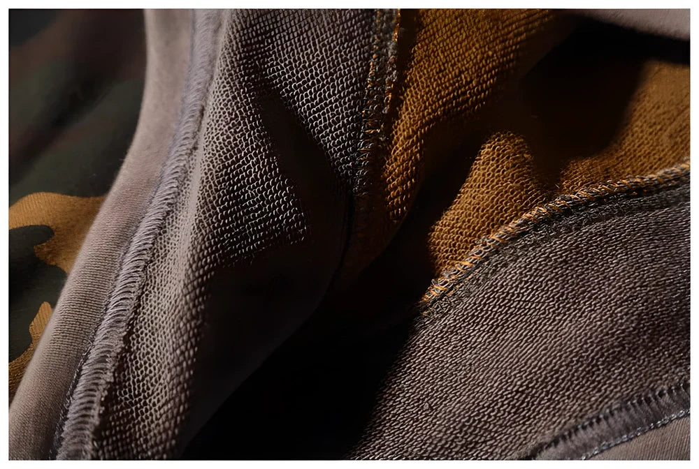 Men's Camouflage Military Hoodie in 3 versatile colour options - olive green, desert tan, and urban grey