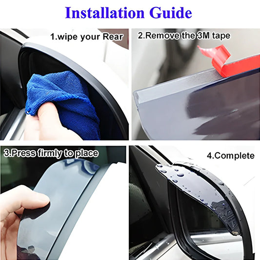 Clear side mirror anti-rain guard for cars, prevents blur in rainy weather