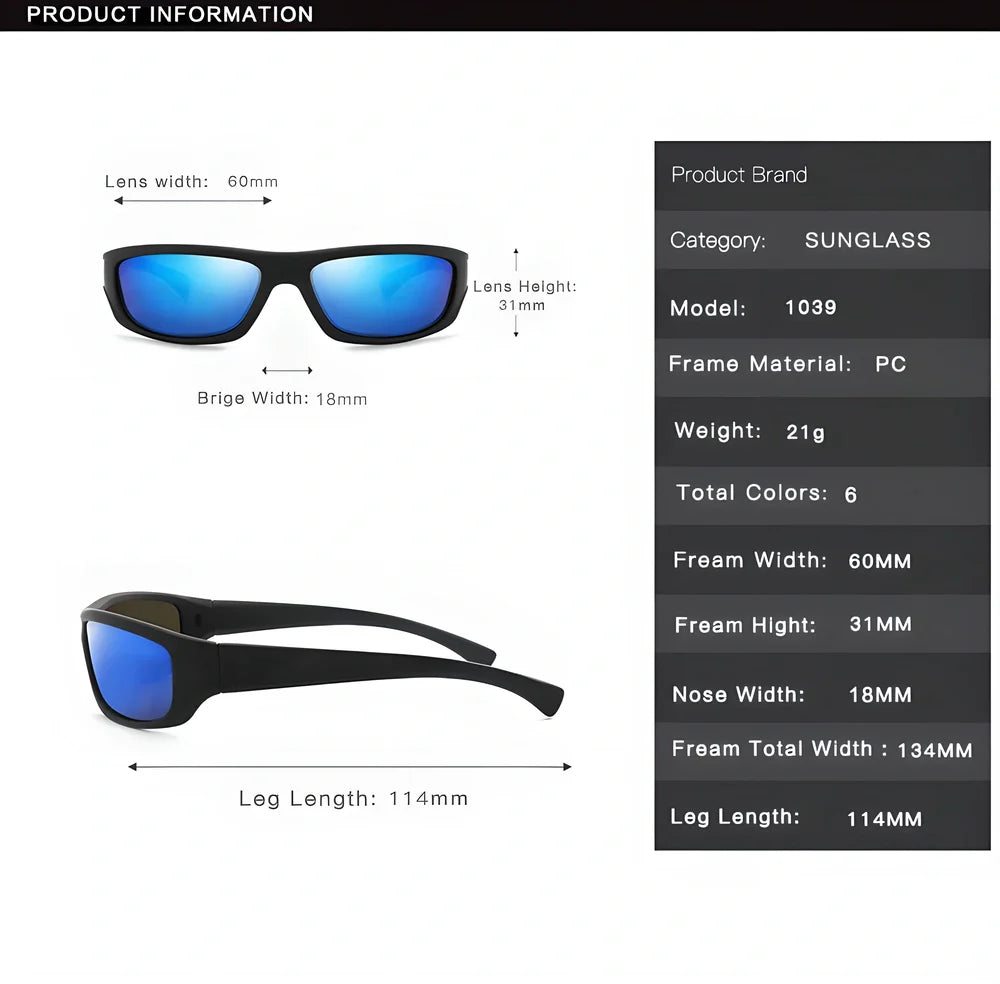 Premium polarized sunglasses with UV400 protection and anti-reflective coating for men's driving and outdoor activities
