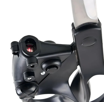 Professional laser-guided scissors with stainless steel blades and a lightweight aluminium body for precise, effortless cutting