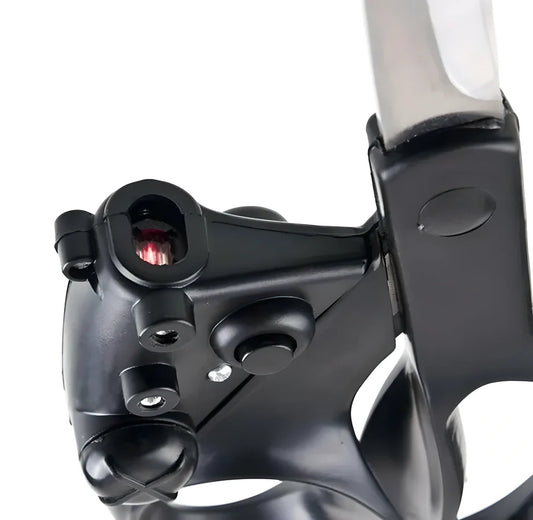 Professional laser-guided scissors with stainless steel blades and a lightweight aluminium body for precise, effortless cutting