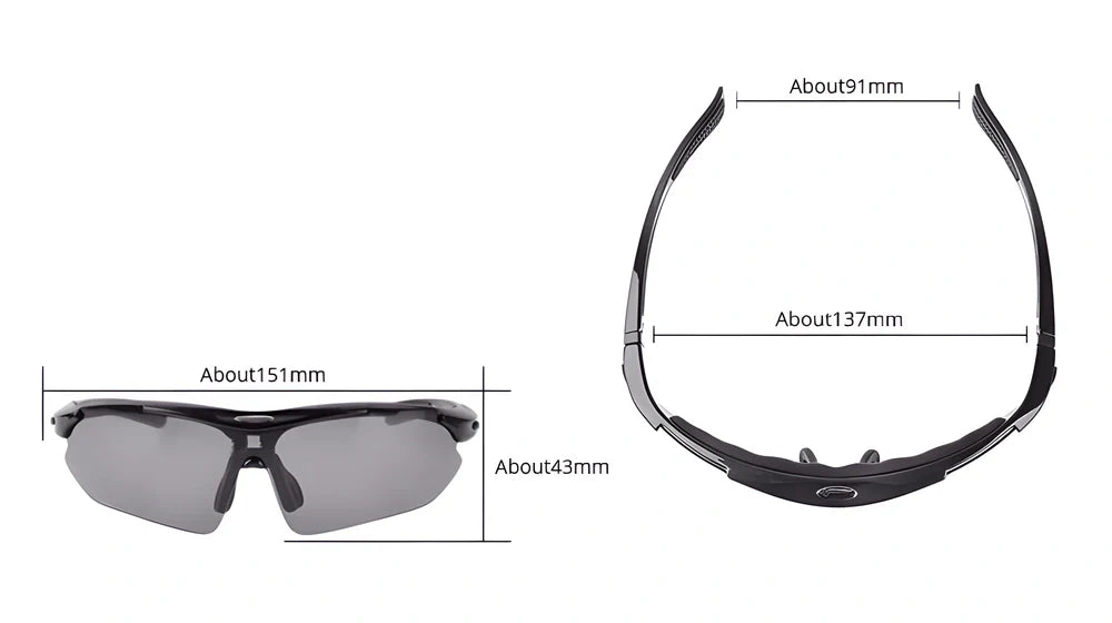 RockBros Unisex Outdoor Sports Polarized Sunglasses Set with interchangeable lenses and adjustable features for versatile outdoor use