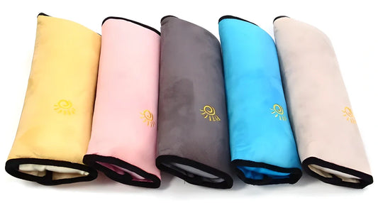 Comfortable and supportive seat belt cushion pillow for safe and secure child travel