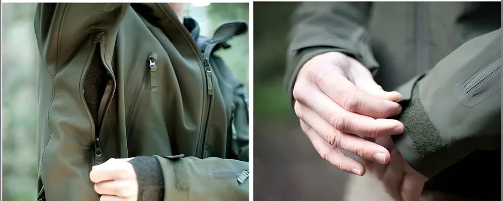 Premium Sharkskin soft shell waterproof jacket in various colours, designed for outdoor adventures in the UK
