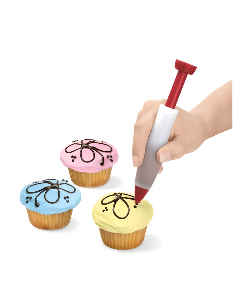 Silicone Chocolate Decorating Pen for personalizing and decorating cakes, cupcakes, and pastries
