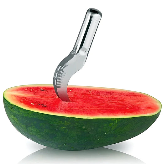 Premium stainless steel watermelon slicer with ergonomic handle for easy, mess-free fruit preparation