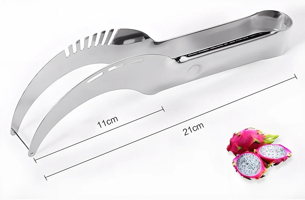 Premium stainless steel watermelon slicer with ergonomic handle for easy, mess-free fruit preparation
