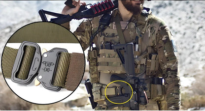 T10 Tactical Cobra Belt - Robust military-grade nylon canvas with quick-release metal buckle for durable, adjustable wear