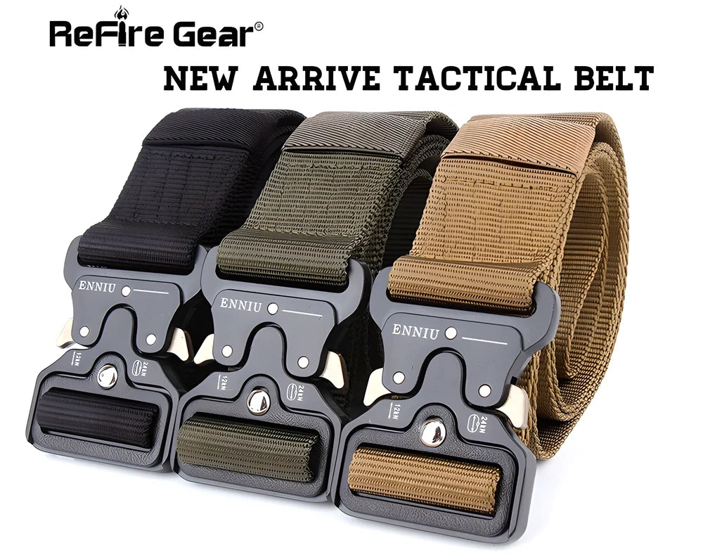 T10 Tactical Cobra Belt - Robust military-grade nylon canvas with quick-release metal buckle for durable, adjustable wear