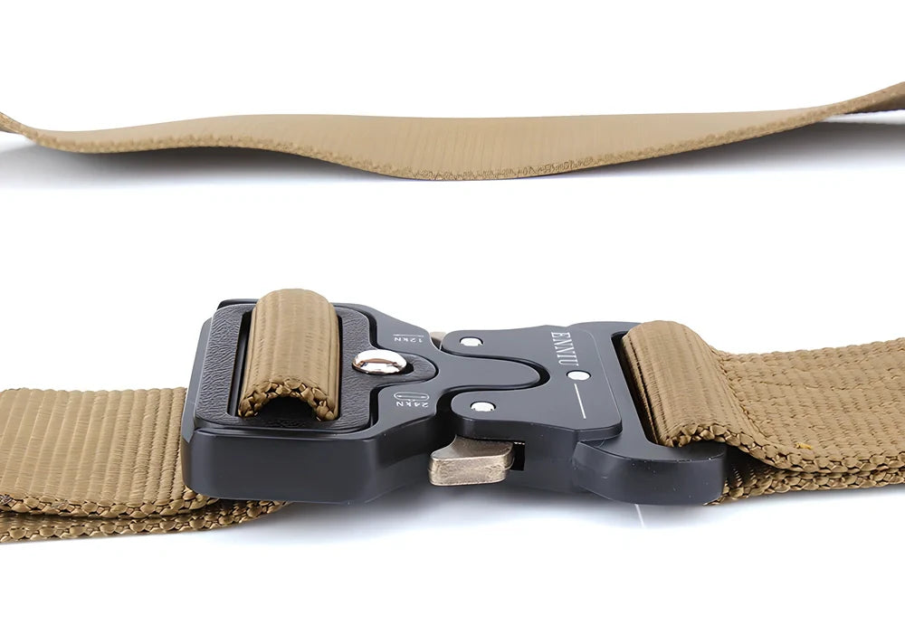 T10 Tactical Cobra Belt - Robust military-grade nylon canvas with quick-release metal buckle for durable, adjustable wear