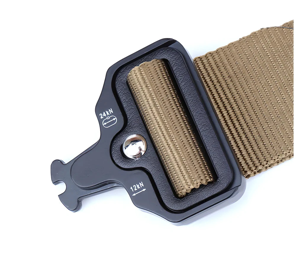 T10 Tactical Cobra Belt - Robust military-grade nylon canvas with quick-release metal buckle for durable, adjustable wear