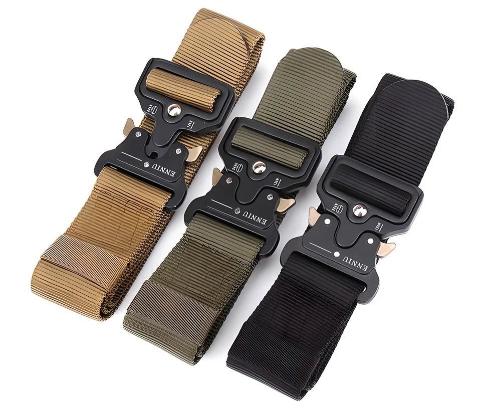 T10 Tactical Cobra Belt - Robust military-grade nylon canvas with quick-release metal buckle for durable, adjustable wear