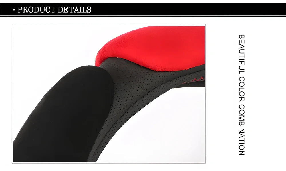 Gripper™ Premium 3D Steering Wheel Cover in black and red colour, featuring a stylish design that mimics a sports car steering wheel