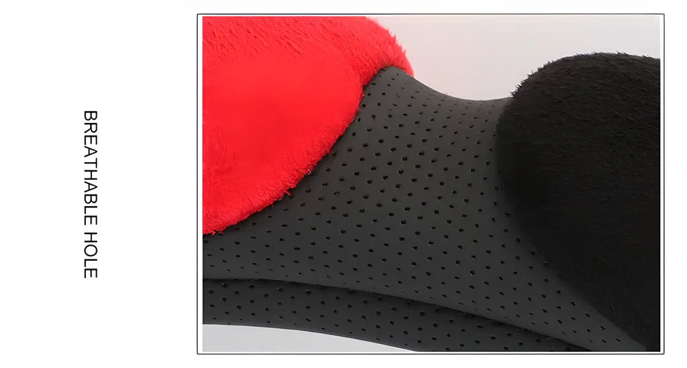 Gripper™ Premium 3D Steering Wheel Cover in black and red colour, featuring a stylish design that mimics a sports car steering wheel