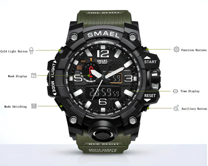 SMAEL ZR-660 Jungle Edition Waterproof and Shockproof Tactical Watch with Rugged Design and Advanced Features